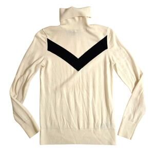 Banana Republic Extra Fine Merino Wool Turtleneck Sweater XS Cream White